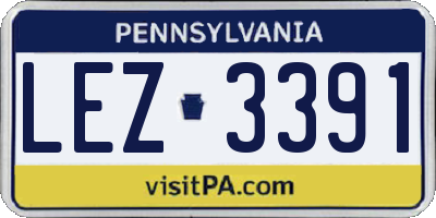 PA license plate LEZ3391