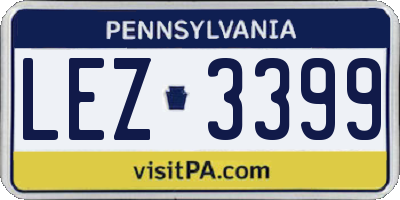 PA license plate LEZ3399