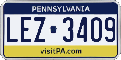 PA license plate LEZ3409
