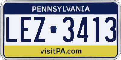 PA license plate LEZ3413