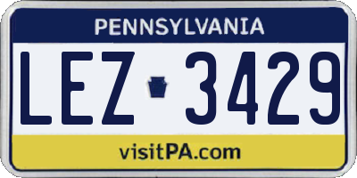 PA license plate LEZ3429