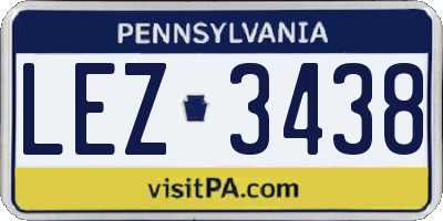 PA license plate LEZ3438