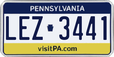 PA license plate LEZ3441