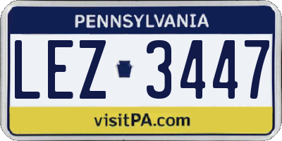 PA license plate LEZ3447