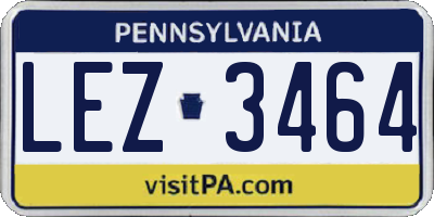PA license plate LEZ3464