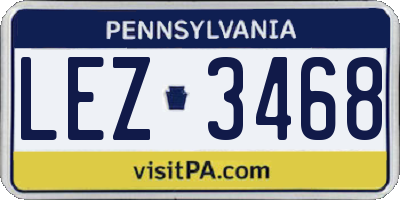PA license plate LEZ3468