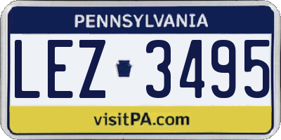 PA license plate LEZ3495