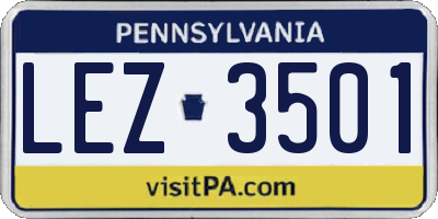 PA license plate LEZ3501