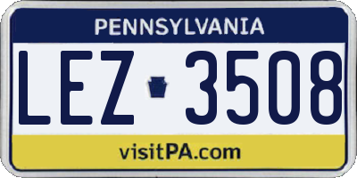 PA license plate LEZ3508