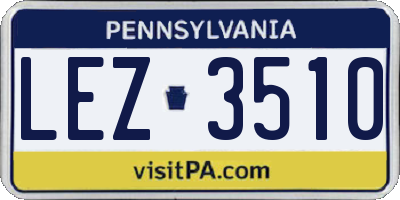 PA license plate LEZ3510
