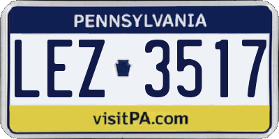 PA license plate LEZ3517