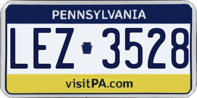 PA license plate LEZ3528