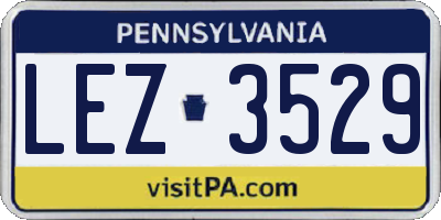 PA license plate LEZ3529