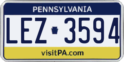 PA license plate LEZ3594