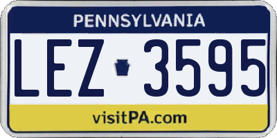 PA license plate LEZ3595