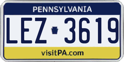 PA license plate LEZ3619