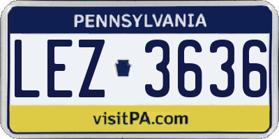 PA license plate LEZ3636