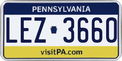 PA license plate LEZ3660