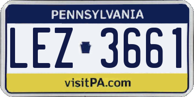 PA license plate LEZ3661