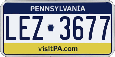 PA license plate LEZ3677