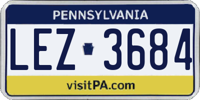 PA license plate LEZ3684