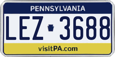 PA license plate LEZ3688