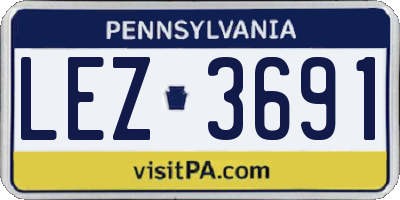 PA license plate LEZ3691