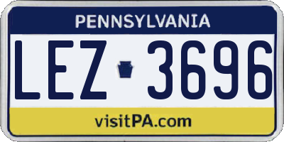 PA license plate LEZ3696