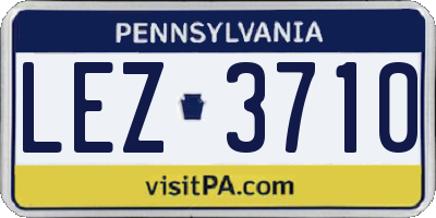 PA license plate LEZ3710