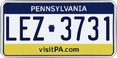 PA license plate LEZ3731