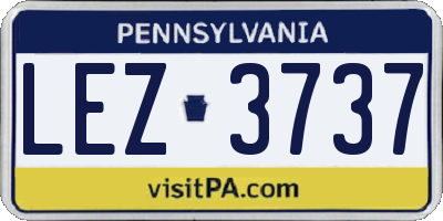 PA license plate LEZ3737