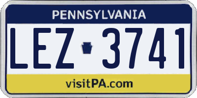 PA license plate LEZ3741