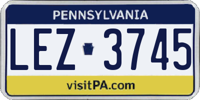 PA license plate LEZ3745