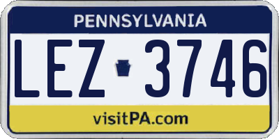 PA license plate LEZ3746