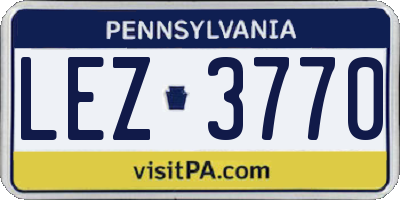 PA license plate LEZ3770