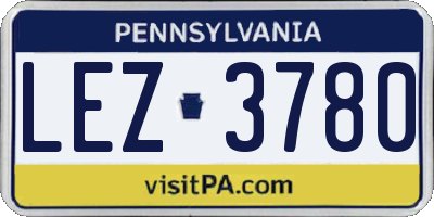 PA license plate LEZ3780