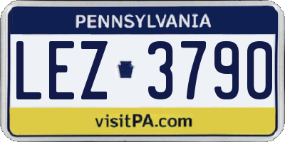 PA license plate LEZ3790