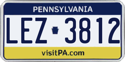 PA license plate LEZ3812