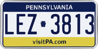 PA license plate LEZ3813