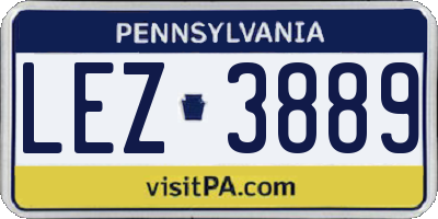 PA license plate LEZ3889