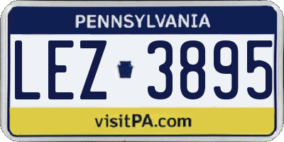 PA license plate LEZ3895