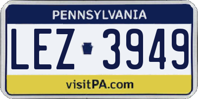 PA license plate LEZ3949