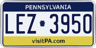 PA license plate LEZ3950