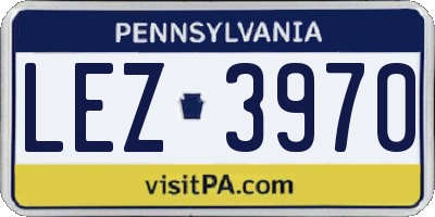 PA license plate LEZ3970