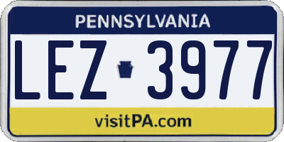 PA license plate LEZ3977