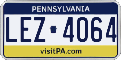 PA license plate LEZ4064