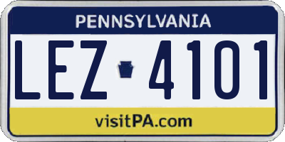 PA license plate LEZ4101