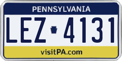 PA license plate LEZ4131