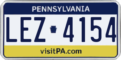 PA license plate LEZ4154