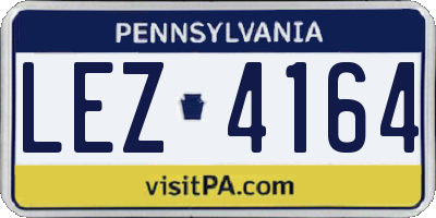 PA license plate LEZ4164
